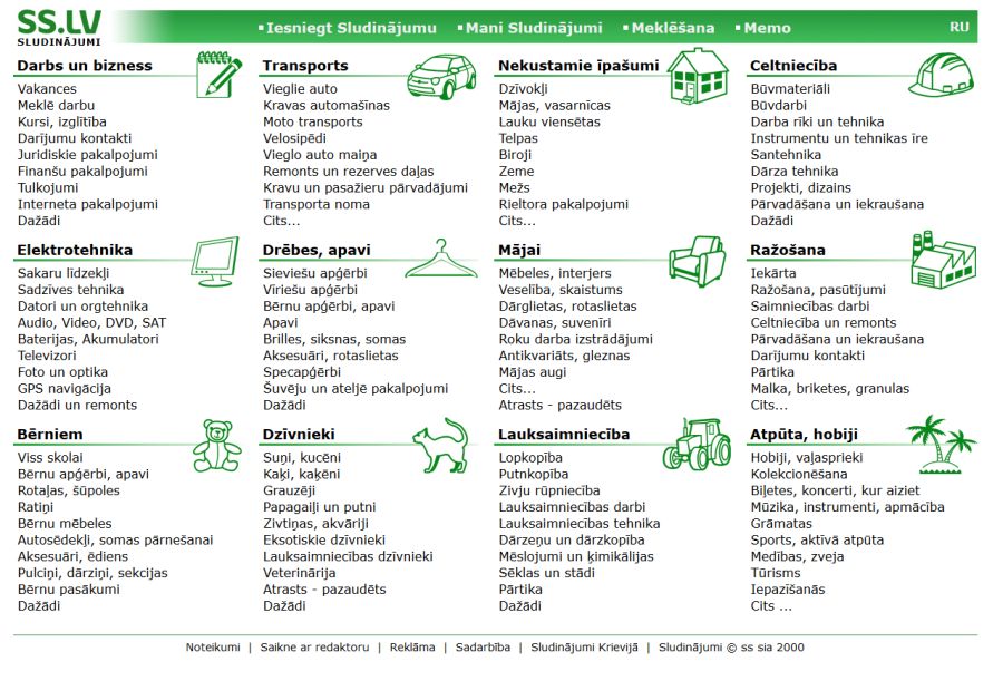 Apturēta sludinājumu vietnes ss.lv saimnieciskā darbība - LV portāls